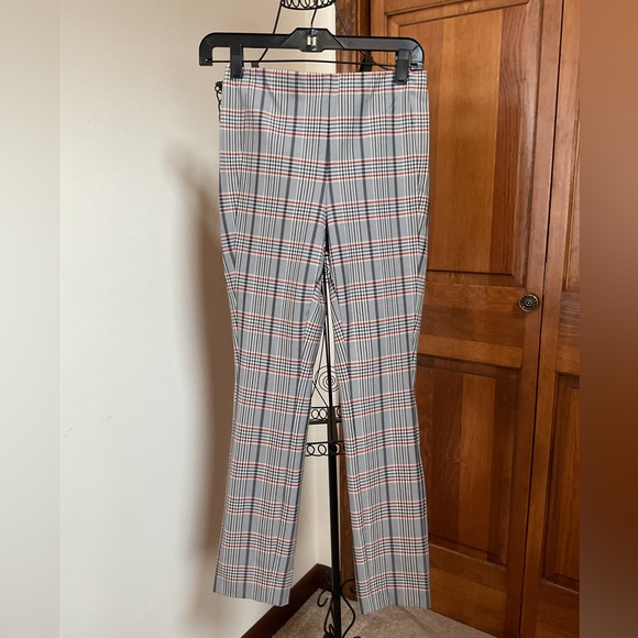 Rag & Bone Women's Monet Back Zip Plaid Crop Multi Color Trousers Pants Size 2